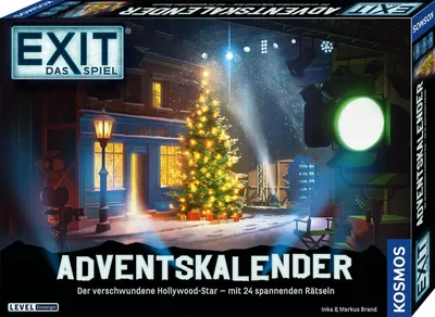 A box for a board game with a Christmas scene on it.