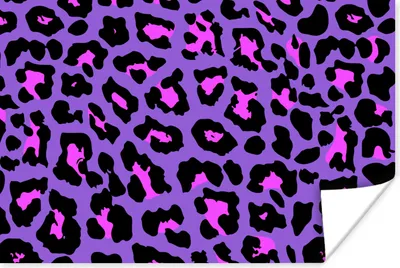 Produktbild von MuchoWow® Poster Pantherdruck - Lila - Rosa - Neon 60x40 cm - Schlafzimmerdekoration
