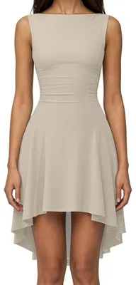 Produktbild von Beiges, ärmelloses Cocktailkleid für Damen, Größe L