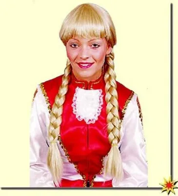 Produktbild von Perücke mit geflochtenen Zöpfen 60 cm Mittelblond Garde für Damen