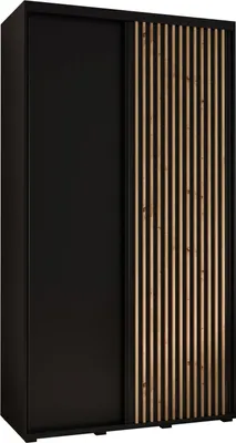 Produktbild von MEBLE KRYSPOL Lanko 1 Schrank mit 2 Schiebetüren  - 235,2x130x45 cm - Schwarz Schwarz Artisan