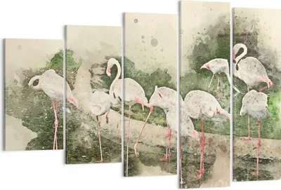 Produktbild von Bild auf Leinwand - Leinwandbild - Flamingo Vogel Wasser - 150x100cm - Wand Bild - Wanddeko - Leinwanddruck - Bilder - Kunstdruck - Wanddekoration - Leinwand bilder - Wandkunst - EG150x100-3462