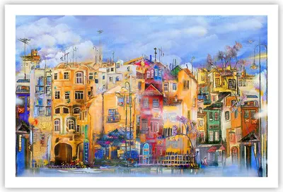 Produktbild von Poster - Poster ohne Rahmen - Altstadt Mietshaus - 91,5x61 cm - Wand Bild - Wanddeko - Wandbilder - Kunstposter - Wandposter - Bilder - Kunstdruck - Wanddekoration - Wandbild - P2XAA91x61-3419
