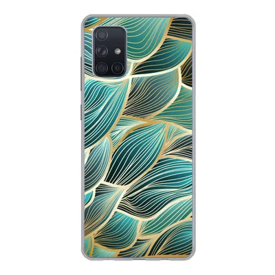 Produktbild von MuchoWow® Handyhülle Schutzhülle Hülle für Samsung Galaxy A51 Muster - Gold - Abstrakt - Welle Silikon Softcase Handy Hülle - Schutzabdeckung