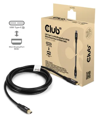 Produktbild von Club3D Kabel   USB Typ C  <-> MiniDP 2.1    2m  8K30Hz St/St retail