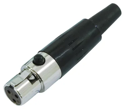Imagen del producto de Conector mini XLR, negro, de 3 pines