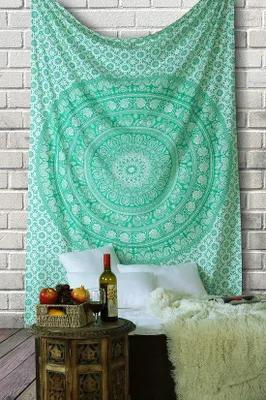 Produktbild von Ibenzoa® Boho Wandteppich mit Mandala‑Elefant – dekorativer Wandbehang für Meditation, Wohn- & Schlafzimmer, 76,2 x 101,6 cm, vielseitig einsetzbar