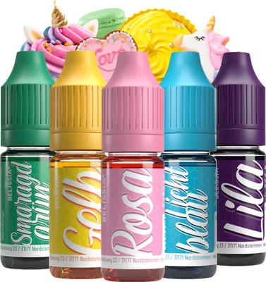 Produktbild von Belissia Lebensmittelfarbe Set Einhorn – 5x10ml flüssig & hochkonzentriert – Lebensmittelechte Speisefarbe zum Backen, Kochen, Fondant uvm - vegan