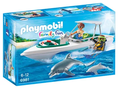 Produktbild von PLAYMOBIL FamilyFun 6981, Aktion/Abenteuer, http://www.PLAYMOBIL.co.uk/diving-trip-with-speedboat/6981.html, 6 Jahr(e), Mehrfarbig