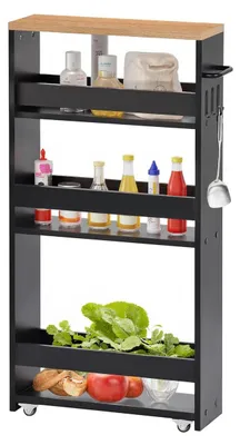 Image de Chariot à 4 niveaux pour petits espaces, chariot de cuisine en acier
