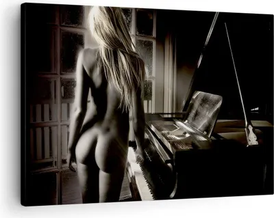 Produktbild von Bild auf Leinwand - Leinwandbild - Frau Nackt Geheimnis - 70x50cm - Wand Bild - Wanddeko - Leinwanddruck - Bilder - Kunstdruck - Wanddekoration - Leinwand bilder - Wandkunst - AA70x50-0114