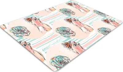 Obrázek produktu pro Ochranná rohožka - Ochranná rohožka na židli - Podlahová rohož - 100x70 cm - Růžoví papoušci
