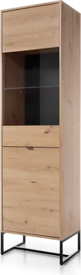 Produktbild von Artisan Eiche Vitrine 197 Cm - Modern, Hoch, Glas, Metallbeine