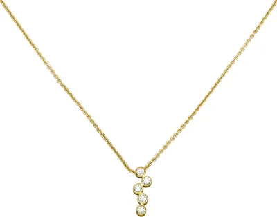 Produktbild von Halskette Collier aus 750 Gold Gelbgold mit 5 Diamanten Brillanten 0,05 ct. 45cm
