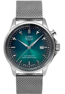 Produktbild von UMF Ruhla Autokinetic Herrenuhr Blaugrün / Silber - Automatik mit Edelstahlarmband - 1064M-3