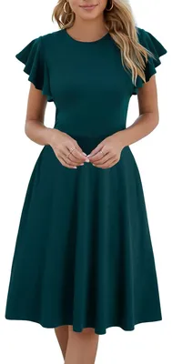Produktbild von HELYO Damen Halbformelles Rüschenkleid mit V-Rücken, Arbeitspassform und ausgest