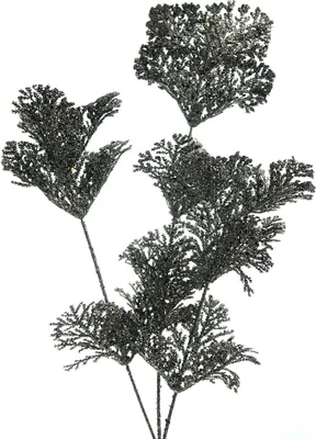 Produktbild von Weihnachtsdeko Glitzerzweig Anthrazit 69 cm - Kunststoff
