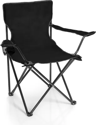 Produktbild von BigDean Faltstuhl SCHWARZ Campingstuhl Anglerstuhl mit Getränkehalter & Tragetasche - Anglersessel klappbar - Klappstuhl Gartenstuhl Faltstuhl