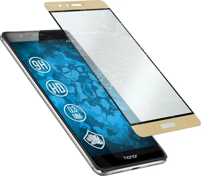 Produktbild von 1er-Pack PhoneNatic Glas-Folie klar full-screen gold kompatibel mit Huawei Honor V8 - Panzerglas für Honor V8