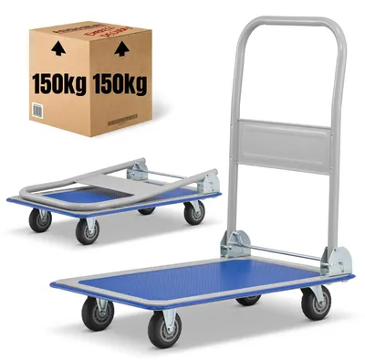 Zdjęcie produktu dla Wózek platformowy transportowy magazynowy 150 kg HIGHER koła pełne