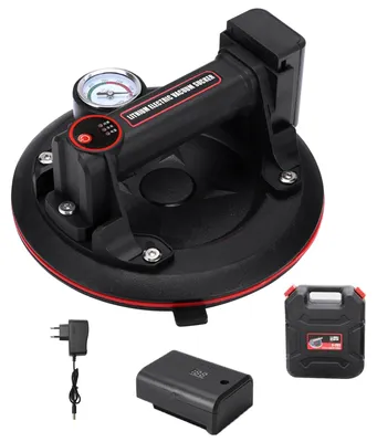 Immagine prodotto di Aspiratore a vuoto elettrico con ventosa - 20 cm - capacità di sollevamento 200 kg - Batteria ricaricabile - Adatto per granito, piastrelle e vetro - Set da 1 pezzo