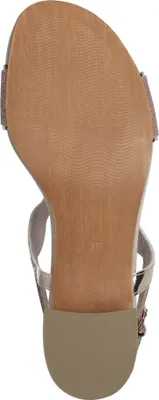 Produktbild von MARCO TOZZI Damen Sandale bequem Blockabsatz Synthetik Textil Riemen 2-28231-44, Größe:39 EU, Farbe:Gold