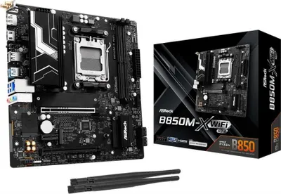 Produktbild von Asrock B850M-X WiFi R2.0, AMD, Sockel AM5, AMD Ryzen 7000 Series, AMD Ryzen 8000 Series, AMD Ryzen 9000 Series, DDR5-SDRAM, 128 GB, DIMM