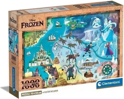 Produktbild von Clementoni - Puzzle Frozen map - 1000 dielov