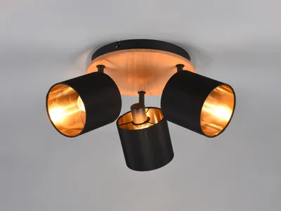 Obrázek produktu pro Stropní reflektor dřevo a látkové stínidlo R81333930