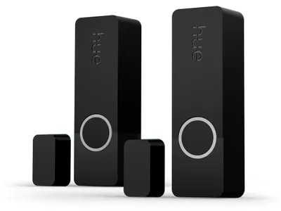 Zdjęcie produktu dla Philips Czujnik kontaktu Secure, Bezprzewodowy, ZigBee, Czarny, Okno/drzwi, Taśma samoprzylepna/Śruba, III