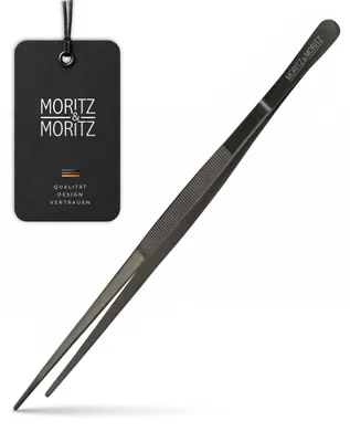 Productafbeelding van Moritz & Moritz tangetje, 30 cm, smalle punt, roestvrij staal, zwart, voor gebruik in de keuken