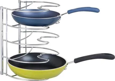Produktbild von Famanu Pfannenregal - Platzsparender Küchenorganizer mit Deckelhalter