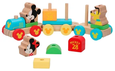 Image de Woomax Mickey Y Minnie Train en bois 14 pièces Multicolore 18 Months Multicolore 18 Months