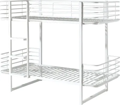 Produktbild von Etagenbett >OSCAR< in Weiß aus Metall - 205x166x99cm (BxHxT)
