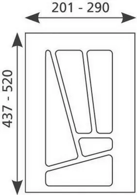 Produktbild von Besteckeinsatz 610561 BE 30 MULTI 201 - 290 mm silbergrau