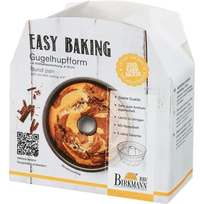 Zdjęcie produktu dla Birkmann Easy Baking Gugelhupf, forma do pieczenia gugelhupf, forma do ciasta, forma do ciasta, anithaft, 16 cm, 881136