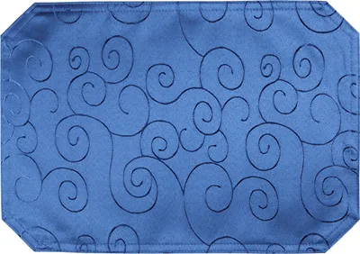 Produktbild von Tischset blau dunkel 35x50 cm Struktur damast Ornamente Platzset bügelfrei Deckchen