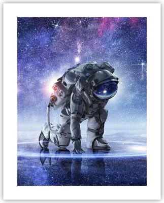 Produktbild von Poster - Poster ohne Rahmen - Kosmonaut Weltraum - 40x50 cm - Wand Bild - Wanddeko - Wandbilder - Kunstposter - Wandposter - Bilder - Kunstdruck - Wanddekoration - Wandbild - P2XPA40x50-3985
