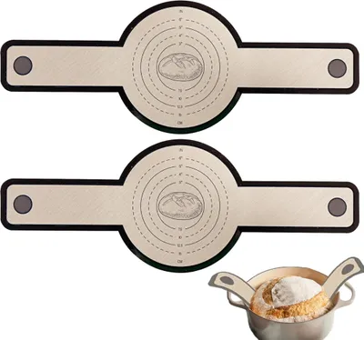 Produktbild von Silikon Backmatte fš¹r Dutch Oven 2 Stš¹ck, leicht zu reinigen,Lange Griffe Teigmatte, Wiederverwendbare Backunterlage fš¹r Teig,Brotmatte fš¹r Backofen.