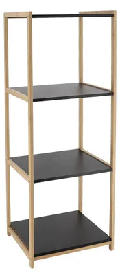 Produktbild von Bambusmöbel 4 regale mdf schwarz - bambus schwarz - Tendance