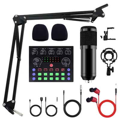 Produktbild von Podcast-Mikrofon-Set, Dual-Kondensatormikrofone, integrierte Audio-Schnittstelle, Paket2