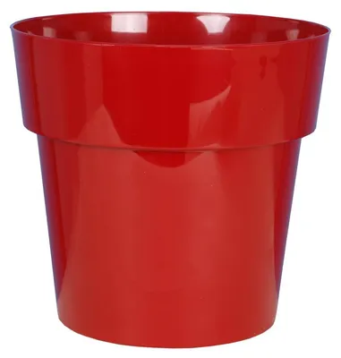 Image de Pot de fleurs Céram Rond D22cm - H20,7cm - 5,4L - Rouge - Fabrication Française