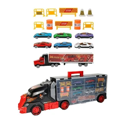 Obrázok produktu pre Nákladné auto s prívesom + 6 áut + nákladné auto a príslušenstvo