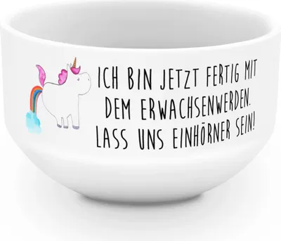 Produktbild von Mr. & Mrs. Panda dessertschale Einhorn Pupsen - Weiß - Geschenk, Regenbogen, Lustig, Freundin, Müsli Schüssel, Unicorn, Obstschale, Spaß, reisschale, frühstücksbowl