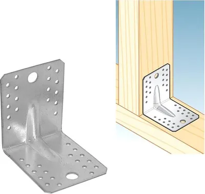 Produktbild von Schwerlast-Winkelverbinder mit Sicke 105 x 105 x 90 mm verzinkt