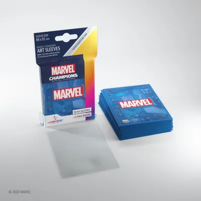 Zdjęcie produktu dla GGS10106 - Rękawy artystyczne Marvel Champions - niebieski Marvel (50+1 sztuk)