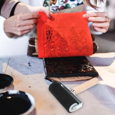Produktbild von Gummiwalze für Druckanwendungen – Holzgummi-Stempelroller, präzise Tintenapplikatoren, Bastelpinselrollen und Transferroller für Scrapbooking-Projekte