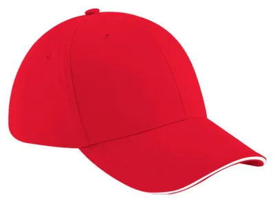 Immagine prodotto di Cappellino da baseball unisex Beechfield Athleisure in cotone FK241 (taglia unica) (rosso classico/bianco)