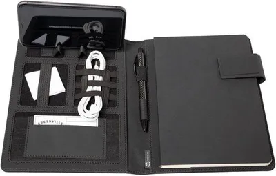 Produktbild von Famanu Schreibmap Organizer für Büro - A5 Format - Leder und Nylon