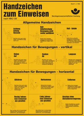 Produktbild von Dreifke® Aushang, Handzeichen zum Einweisen BGV A 8, Aluminium, 400 x 290 mm,...